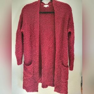 Women's Red Cozy Cardigan